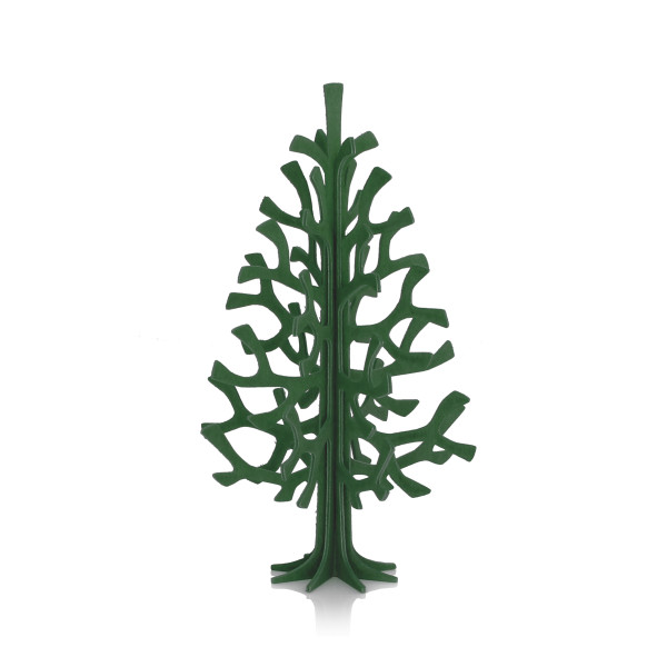 Lovi 3D Tannenbaum Weihnachtsbaum als Aufsteller 14 cm Birkenholz dunkelgrün